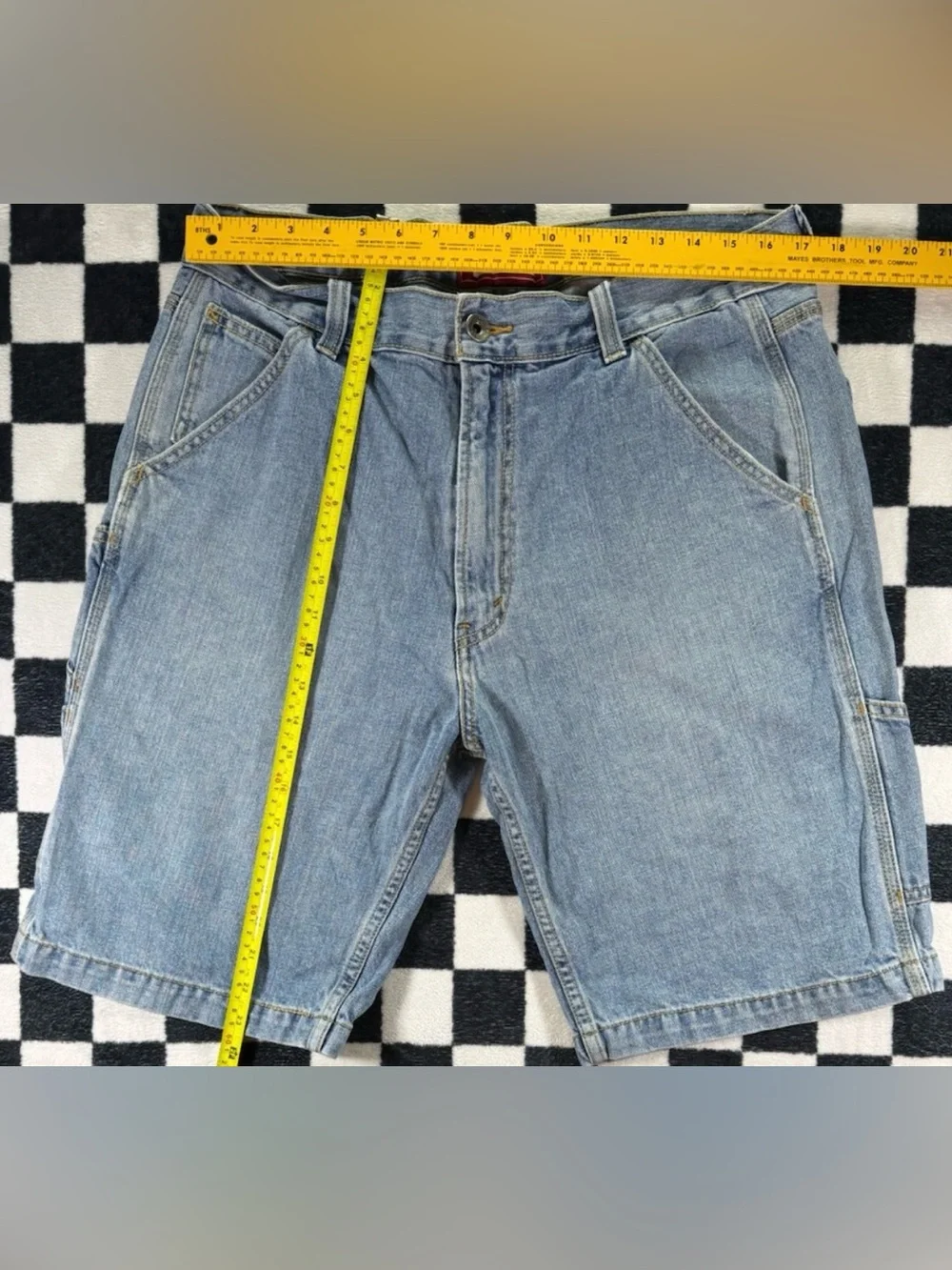 Levi's Carpenter Jean Shorts Men's 36 Light Wash Blue Denim Y2K Vintage Cargo